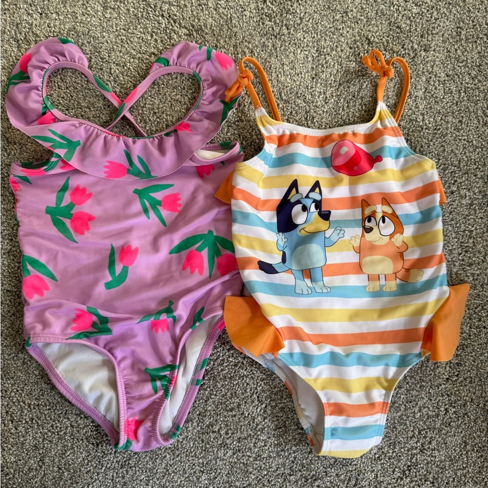 2 Toddler 3T Swimsuits Bluey & Cat & Jack